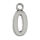 6 Silver Plated Number 0 (zero) Charms, 15mm tall, about 5/8" chs2280
