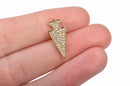 GOLD Arrowhead Charm with Clear Rhinestones, Pavé Pendant, 22x8mm (7/8") chs2897