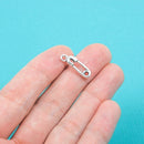 15 Silver Tone BABY SAFETY Pin Charm Pendants . chs0031
