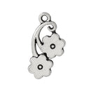 5 Antique Silver FLOWER SWIRL Charm Pendants  chs1436