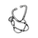 5 STETHOSCOPE Charm Pendants, open design, antique silver tone metal, nurse nursing, chs1847