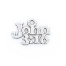 10 Bible Verse Silver Tone Metal JOHN 3:16 Charms or Pendants chs1473