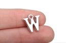 8 Letter W Alphabet Charms Silver Plated Monogram, 15mm, chs2584