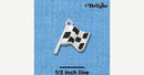 Silver Plated Enamel RACING CHECKERED Flag Charm Pendant che0189