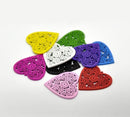 10 Painted Wood FILIGREE HEART Pendants . Mixed colors cho0066