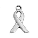 200 Silver Tone AWARENESS RIBBON Charms or Pendants, 14x9mm, chs2457b