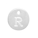 10 Letter R Alphabet Charms Silver Plated Monogram, double sided round disc letter charms, dot charms, 12mm, (1/2")  chs2556