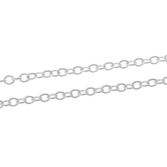 Bulk Silver Plated Cable Link Chain 10 meters (30 feet)  3mm x 2.5mm fch0118