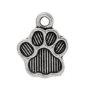 10 PAW PRINT Charm Pendants . Silver pewter metal   chs1542