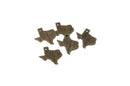 4 TEXAS STATE Cutout Charm Pendants, textured bronze tone metal, chb0304