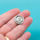 6 Letter A Wax Seal Charms, Monogram Initial Alphabet Stamped 18mm, 3/4" diameter chs1920