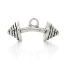 5 Silver Tone BARBELL Weightlifting Charms Pendants chs1872
