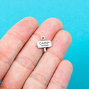 10 Antique Silver Pewter CAMP SIGN Charms Pendants . chs0246