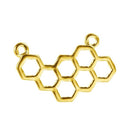 5 BEEHIVE Chemistry Charms, Gold Tone Charm Pendants, Science Charms, Bee Charms, 23x15mm, chg0396