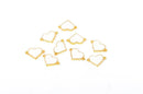 2 WHITE and GOLD Heart Enamel and Metal Connector Charms.  che0135