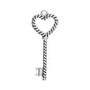 5 Silver Tone TWISTED HEART Key Charm Pendant, 5.2x2cm, key to my heart, love charm, chs2800