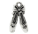 10 Antiqued Silver BALLET DANCE Shoe Charm Pendants chs0598