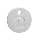 10 Letter D Alphabet Charms Silver Plated Monogram, double sided round disc letter charms, dot charms, 12mm, (1/2") chs2554