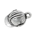 10 CONSTRUCTION HARD Hat Silver Charm Pendants, Construction Worker Cap, chs1824