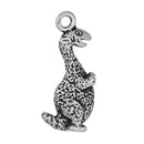 5 Antique Silver Metal DINOSAUR CHARMS, textured cute dino trainer pendants chs2008