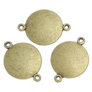 5 BRONZE Tone CONNECTOR Disc Charms, Smooth  Double Sided Pendants, about 5/8" diameter chb0420
