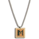 Cross Stitch KIT, make your own MONOGRAM cross stitch charm pendant necklace, wood square, includes all supplies and instructions, kit0015
