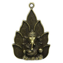 2 Large Bronze Tone GANESHA AMULET Charms Pendant Findings  chb0260