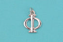 4 PHI Letter Silver Plated Charms, Greek Letter . Sorority Sister .  Silver Plated Pendant, 3/4" tall includes jump ring, chs2202