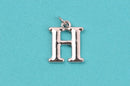 4 HETA ETA Letter H Silver Plated Charms, Greek Letter . Sorority Sister .  Silver Plated Pendant, 3/4" tall includes jump ring, chs2197