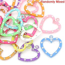 30 Mixed Acrylic Heart Charms cha0038