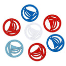 20 Wooden Sailboat Charms Pendants, wood charms, mixed random colors, cho0139