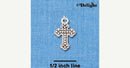 SILVER CROSS silver plated charm, beaded design  chs1359