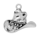 4 Silver Metal COWBOY HAT Charm Pendants  chs1917