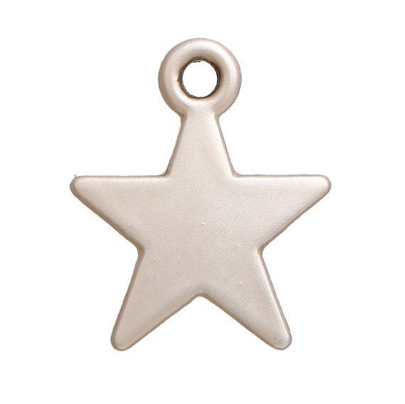 10 Silver Star Charms, Star Shape Stamping Blanks, 16x13mm, chs2681