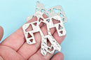2 Silver THUNDERBIRD Pendants, Southwest Style Pendant Charms, 2.5" long chs2665