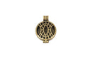 2 Bronze Metal Filigree Open LOCKET Perfume Diffuser Pendants, Art Deco Design,  1-1/8" diameter chb0321