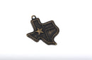 10 TEXAS FLAG Charms, Texas State Cutout Charm Pendants, Antiqued Bronze Metal, 38x32mm, chb0431