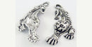 4 Silver Metal PANTHER or TIGER Mascot School Team Charms or Pendants .  33x17mm. chs0737