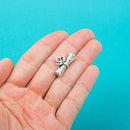 4 Silver Tone Metal GRADUATION DIPLOMA Charm Pendants  chs0075