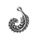 10 Silver FEATHER QUILL Pen Charm Pendants, 19x15mm, chs2453