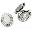 5 Antique Silver Oval Photo Frame Locket Pendants 34x24mm  chs1253