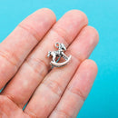 10 Silver Metal ROCKING HORSE Charm Pendants chs0336