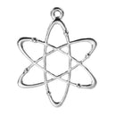 5 ATOM Molecule Chemistry Charms, Silver Tone Charm Pendants, Atomic Energy Science Charms, Nuclear Energy, 33x26mm, chs2387