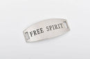 5 FREE SPIRIT Bracelet Connector Links, silver bar charms, curved bracelet charms, 45x20mm, chs2851