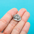 6 Silver Tone Metal Baseball Glove Charm Pendants 21x15mm . chs0352