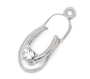 10 FLIP FLOP Shoe Charm Pendants, Silver Tone and White Enamel and Rhinestone, 23x9mm che0379b