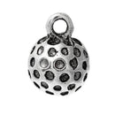 5 GOLF BALL Charm Pendants, 3D design, 13x9mm  chs2093