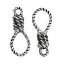 5 Silver Tone NOOSE ROPE Knot Charm Pendants   chs1791