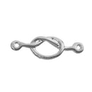 10 Silver Metal SQUARE KNOT Charm Pendants, double-hole connector links, 23x8mm, chs2736