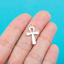 10 Silver Pewter Small EGYPTIAN ANKH Cross Charm Pendants chs0293